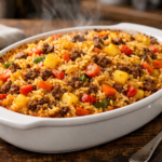 Hearty Lamb & Veggie Rice Casserole – Ready in 50 Minutes