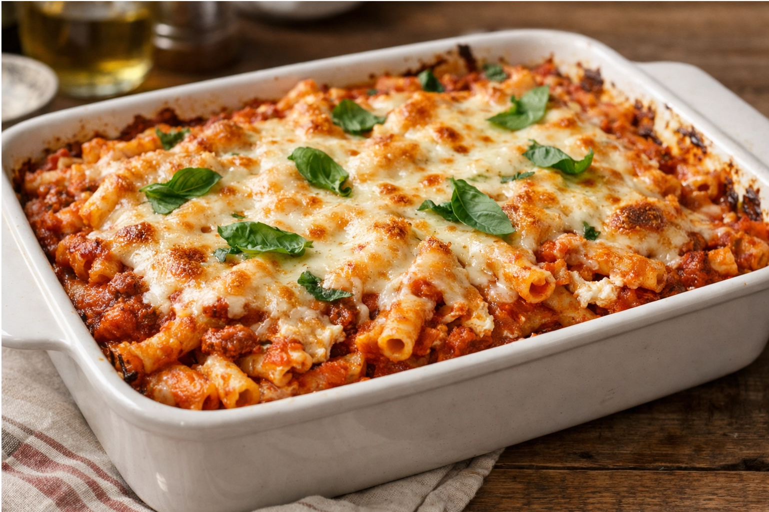 Easy Cheesy Sausage Baked Ziti
