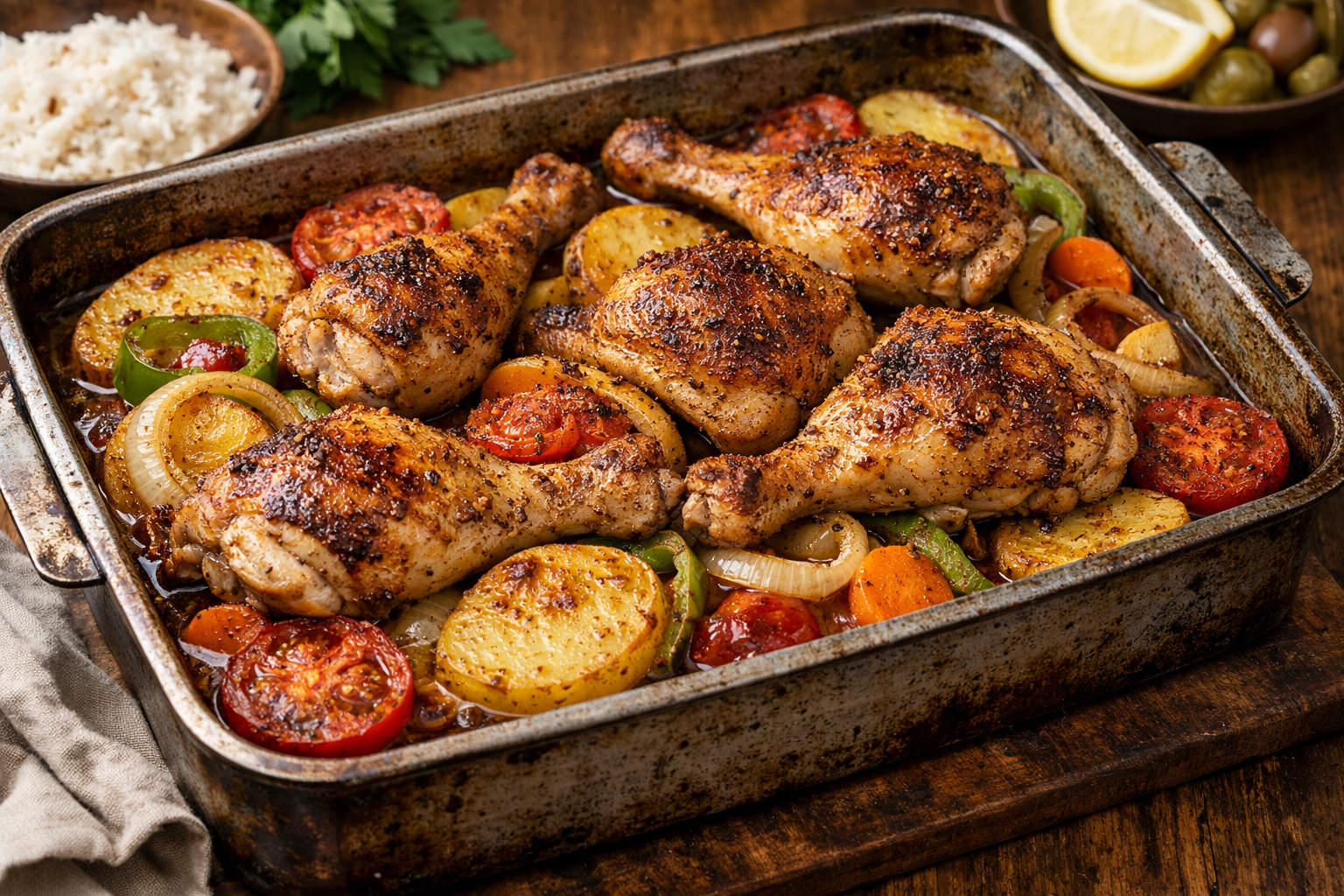 Egyptian Roasted Chicken & Potato Tray Bake (Easy One-Pan Dinner)