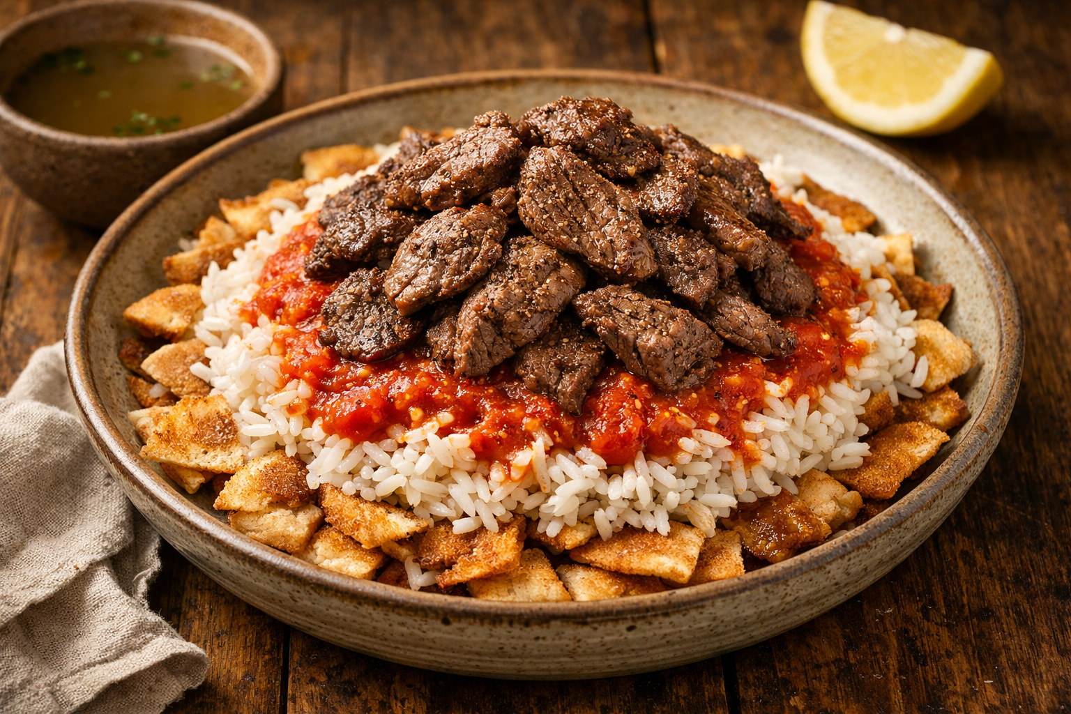 Hearty Egyptian Meat Faten – Ready in 45 Minutes