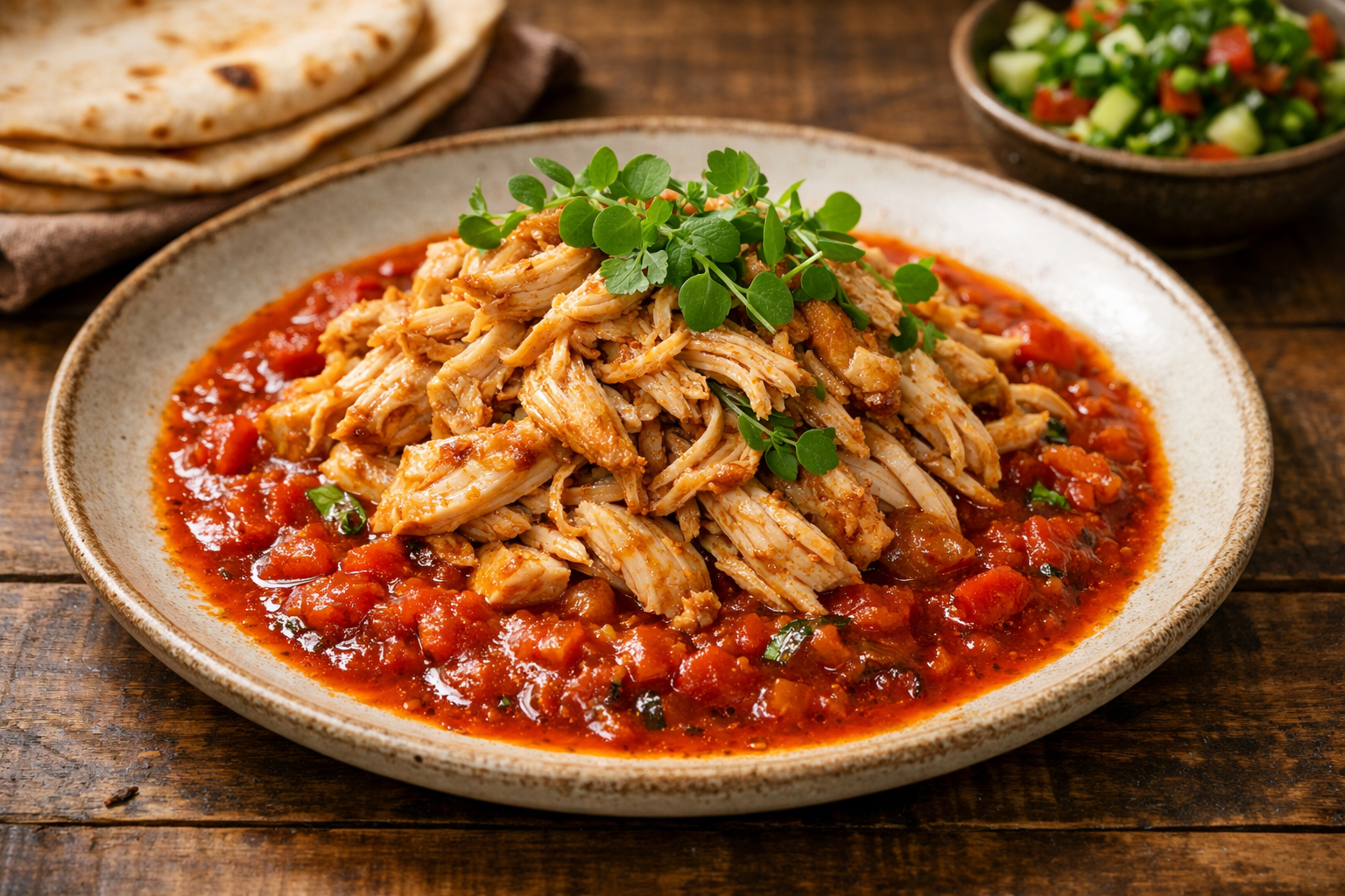 Emirati‑Style Stewed & Shredded Chicken