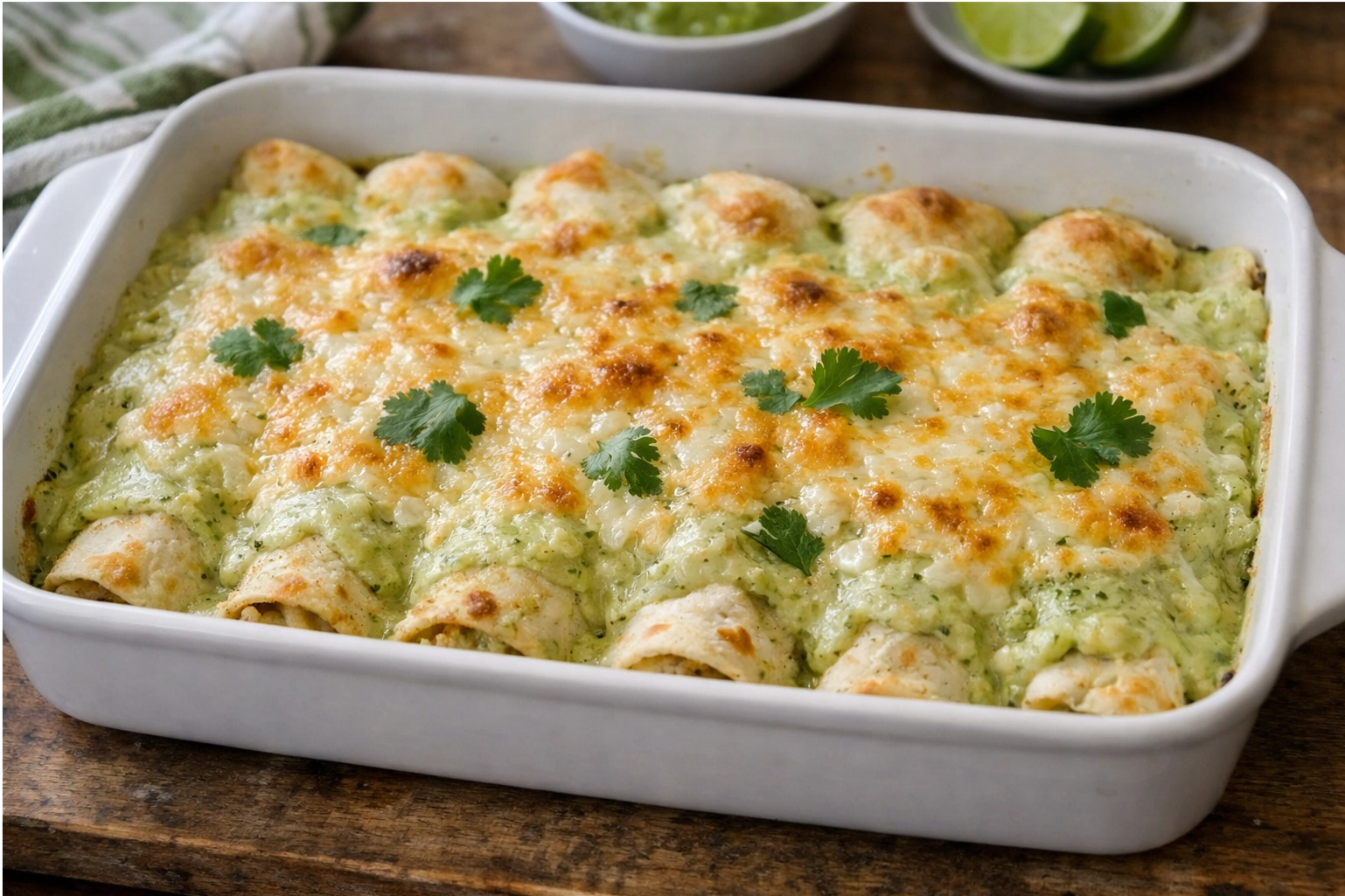 Creamy Green Chicken Enchiladas Recipe