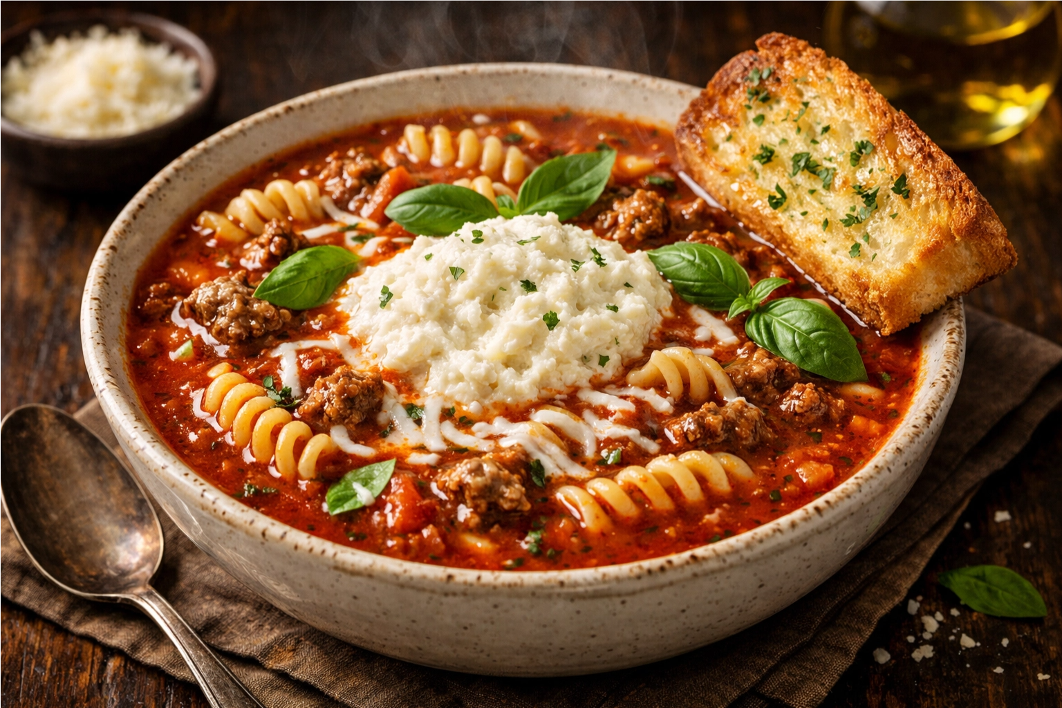 A DailySimmer - Lasagna Soup - Homemade Hooplah Recipe