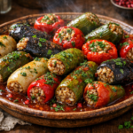 Hearty Stuffed Zucchini, Eggplant & Bell Pepper – Ready in 30 Minutes