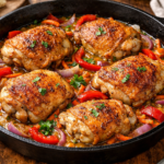 Juicy One-Pan Chicken Thighs with Vegetables (30 Mins