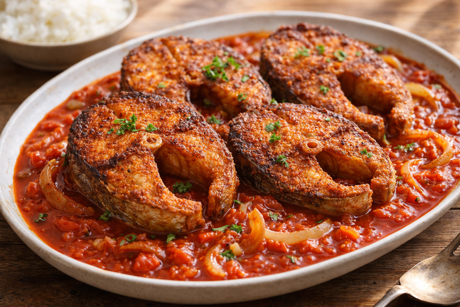 Crispy Fish in Tomato Sauce – Ready in 55 Mins
