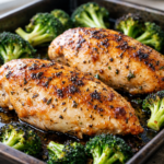 Juicy Oven-Baked Chicken "Steaks" with Roasted Broccoli (Low Carb)