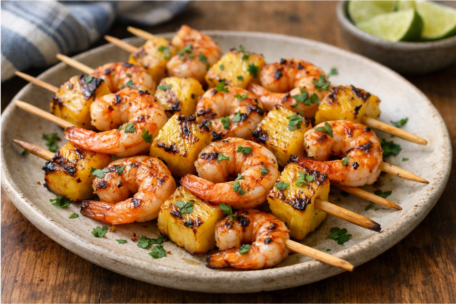 Juicy Grilled Pineapple Shrimp Kabobs