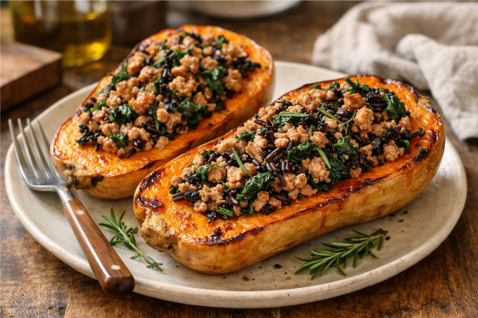 A DailySimmer - Stuffed Butternut Squash - Homemade Hooplah Recipe