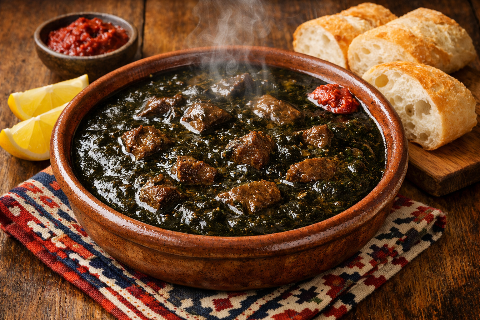 Hearty Molokhia Beef Stew – Ready in 5 Hours