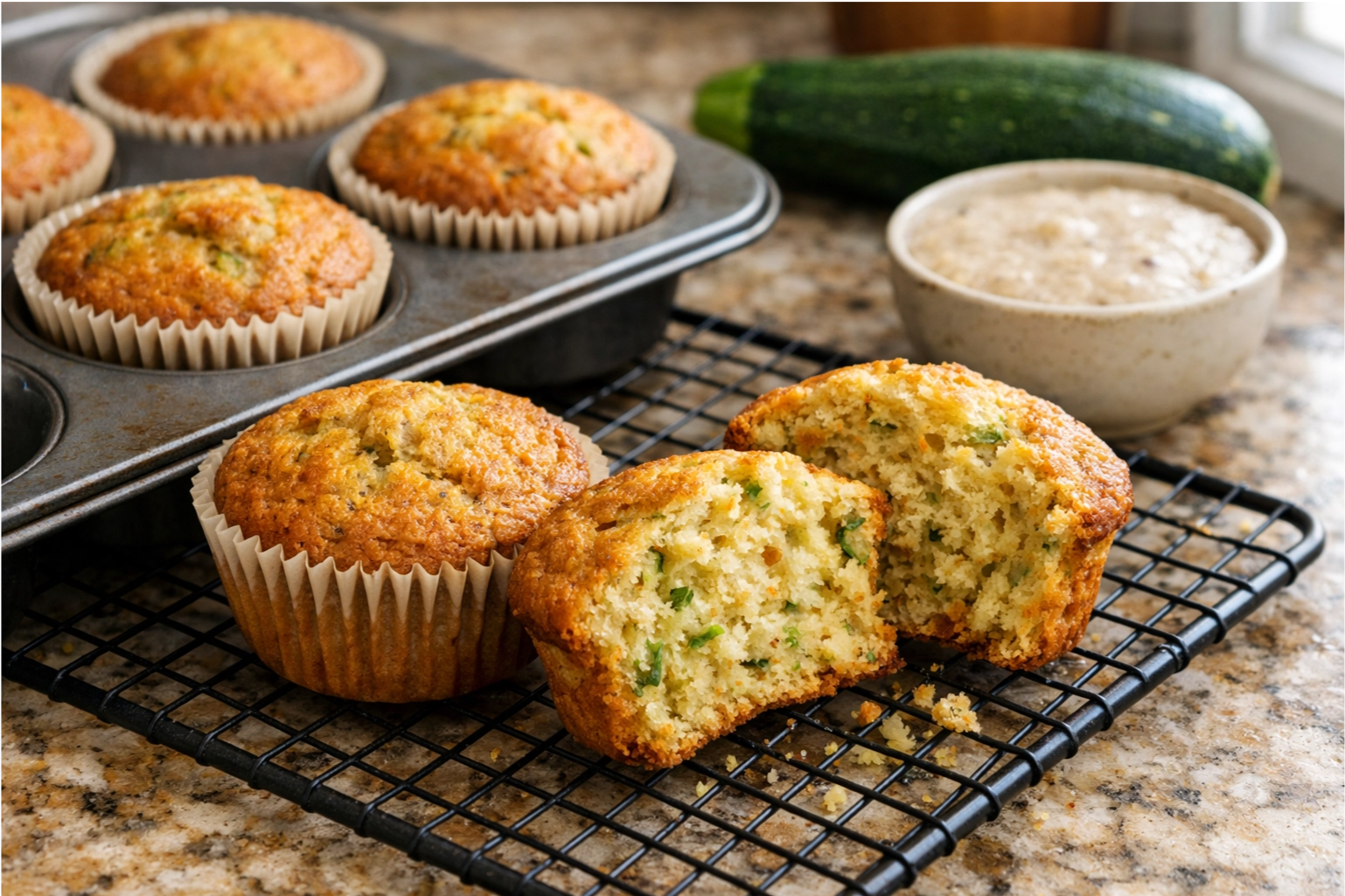 A DailySimmer - Pumpkin Zucchini Sourdough Muffins - Deliciously Organic Recipe