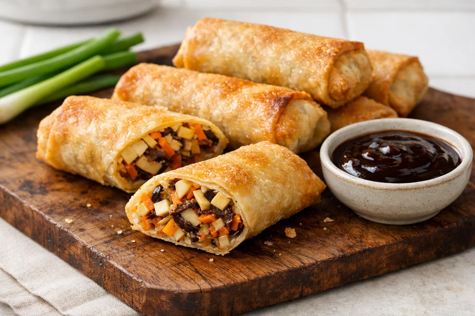 Baked Egg Rolls with Tofu and Vegetables