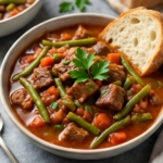 Hearty Beef & Green Bean Tomato Stew – Ready in 1 Hour