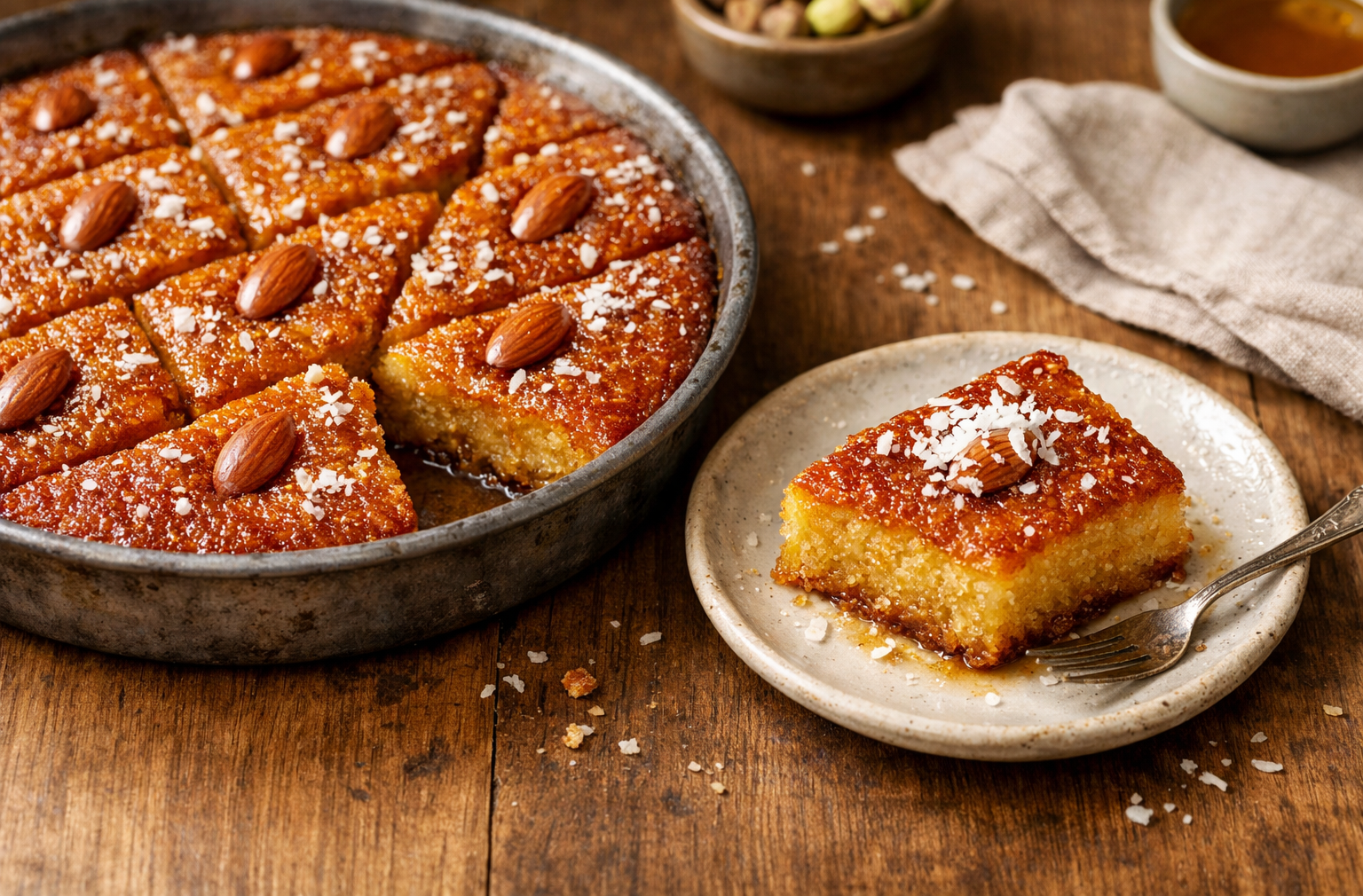 Perfect Syrup-Soaked Semolina Cake – Ready in 45 Minutes