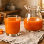 Fresh Carrot Juice with Ginger and Orange