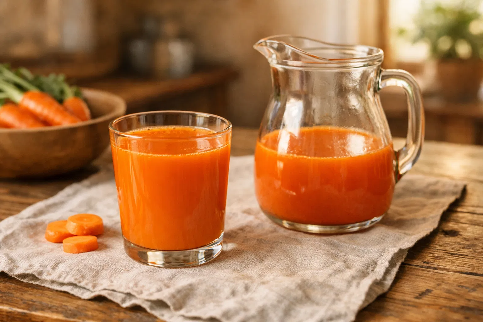 Fresh Carrot Juice with Ginger and Orange