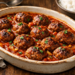 Juicy Ground Beef Meatballs in Tomato Sauce – Oven-Ready in 25 Minutes