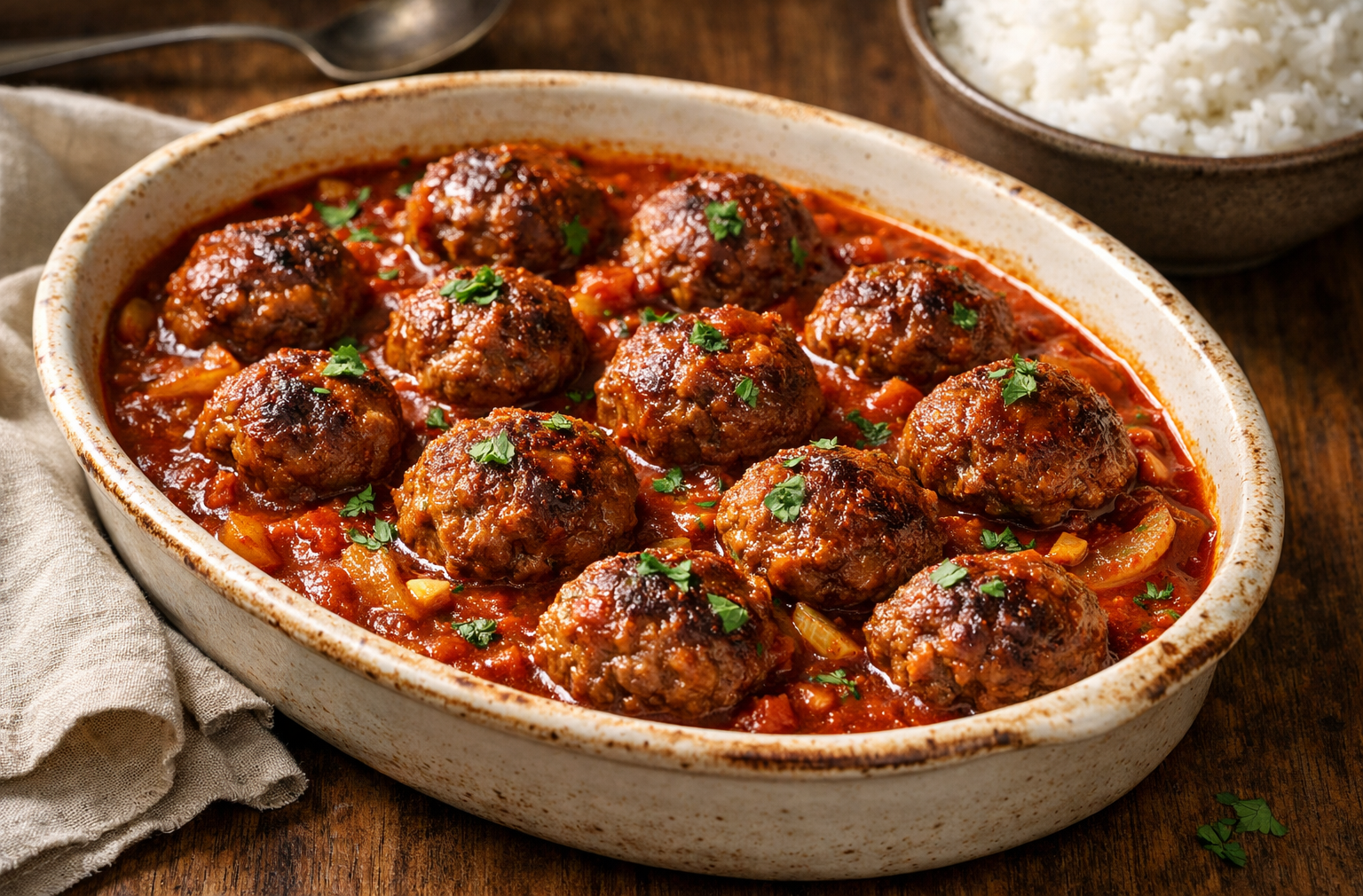 Juicy Ground Beef Meatballs in Tomato Sauce – Oven-Ready in 25 Minutes