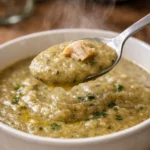 Traditional Middle Eastern Freekeh Soup with Chicken