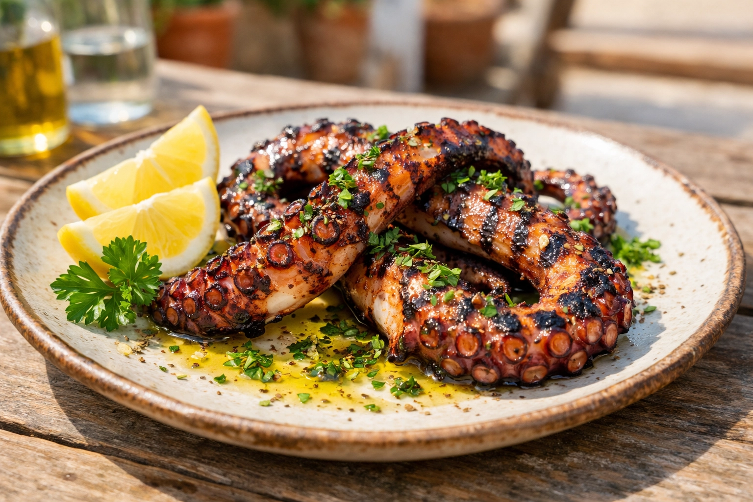 Grilled Octopus with Lemon and Herbs