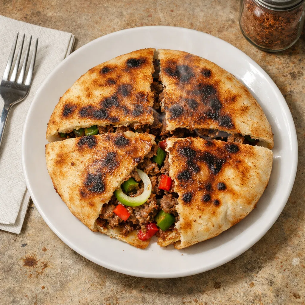 Spiced Ground Beef Stuffed Pitas