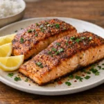 Crispy Fried Salmon with Lemon