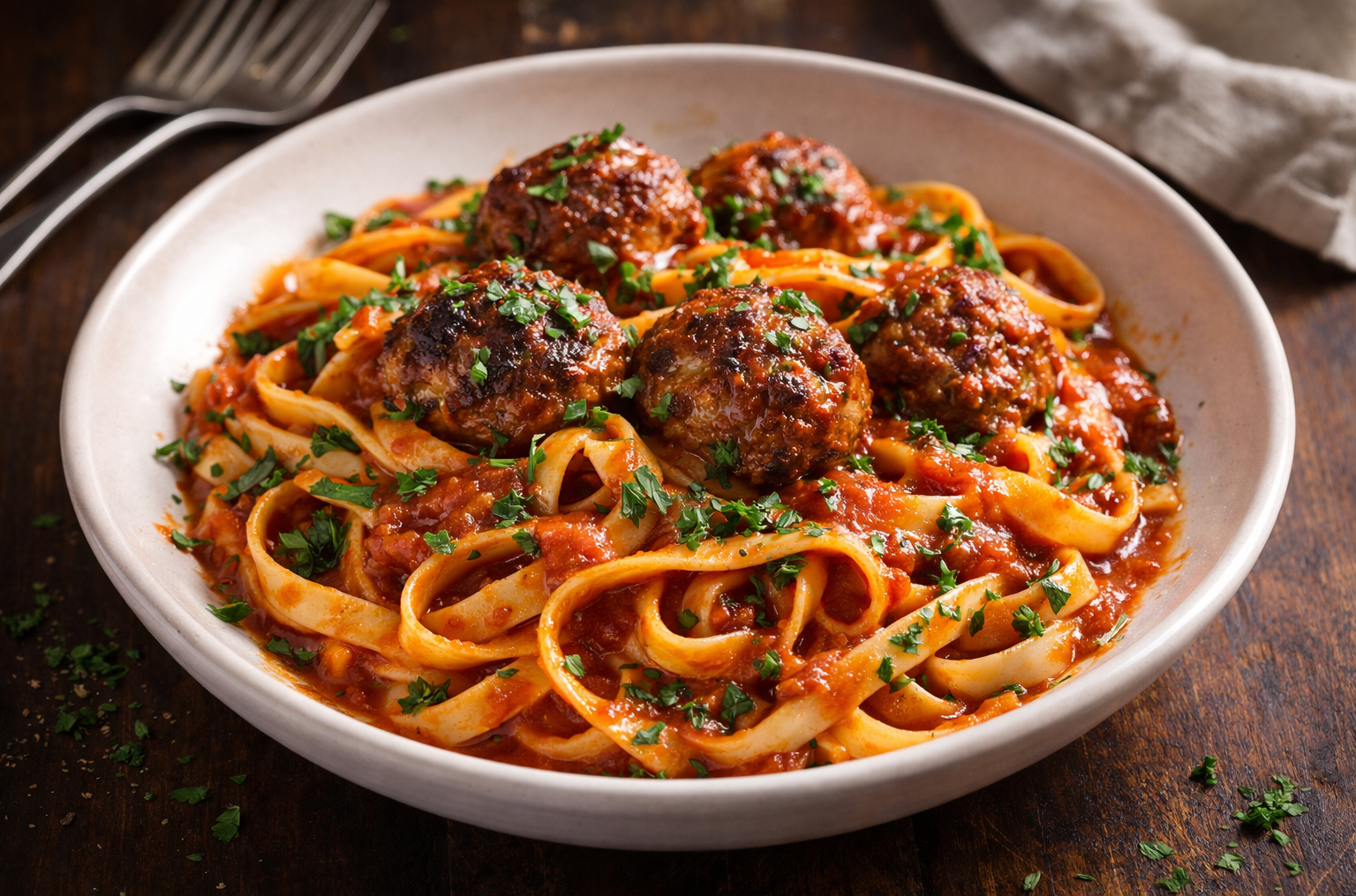 Spicy Meatball Pasta