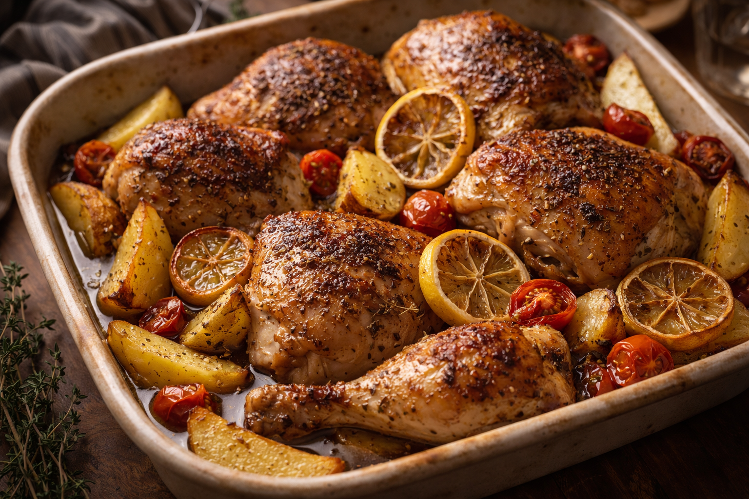 Oven-Baked Chicken with Potatoes
