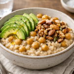 Energizing Whole Grain Breakfast with Hummus