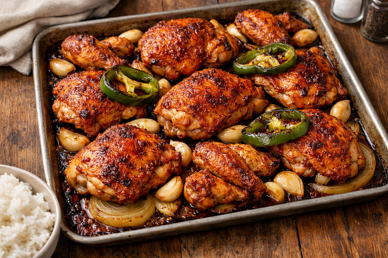 Spicy Sheet Pan Chicken Dinner – Feeds 7 in 50 Minutes